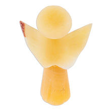 Load image into Gallery viewer, Handcrafted Onyx Angel Statuette from Mexico - Warm Heaven | NOVICA