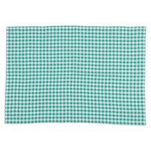 Load image into Gallery viewer, Set of 3 Viridian Checkered Cotton Dish Towels with Laces - Viridian Spring | NOVICA
