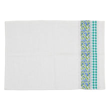 Load image into Gallery viewer, Set of 3 Viridian Checkered Cotton Dish Towels with Laces - Viridian Spring | NOVICA