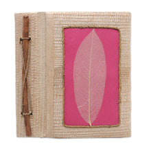 Load image into Gallery viewer, Hand-Crafted Eco-Friendly Natural Fiber Journal in Pink - Pink Leaf | NOVICA