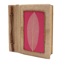 Load image into Gallery viewer, Hand-Crafted Eco-Friendly Natural Fiber Journal in Pink - Pink Leaf | NOVICA