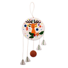 Load image into Gallery viewer, Christmas Reindeer Ceramic Wall Art Handcrafted in Peru - Dreamy Rudolph | NOVICA