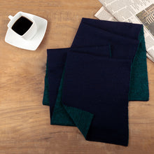 Load image into Gallery viewer, Knit Reversible Baby Alpaca Scarf in Indigo and Peacock - Peacock Trends | NOVICA