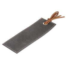 Load image into Gallery viewer, Handcrafted Black Leather Bookmark with Brown Fringes - Night Reading | NOVICA
