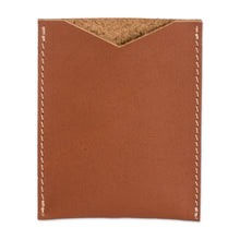Load image into Gallery viewer, Handcrafted Brown Leather Card Holder with Open Top - Evening Wealth | NOVICA