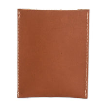 Load image into Gallery viewer, Handcrafted Brown Leather Card Holder with Open Top - Evening Wealth | NOVICA