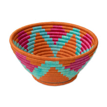 Load image into Gallery viewer, Handcrafted Natural Fiber Decorative Guacamayas Bowl - Vivid Sunrays | NOVICA