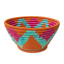 Load image into Gallery viewer, Handcrafted Natural Fiber Decorative Guacamayas Bowl - Vivid Sunrays | NOVICA
