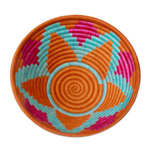 Load image into Gallery viewer, Handcrafted Natural Fiber Decorative Guacamayas Bowl - Vivid Sunrays | NOVICA