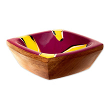 Load image into Gallery viewer, Cedar Wood Banana Catchall Hand-Painted in Colombia - Bananas under The Sun | NOVICA
