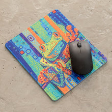Load image into Gallery viewer, Printed Multicolor Rubber Mouse Pad with Frog Image - Tropical Frog | NOVICA
