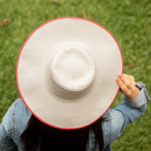 Load image into Gallery viewer, Traditional Cotton Sun Hat with Red Piping and 4-Inch Brim - Guanacaste World | NOVICA