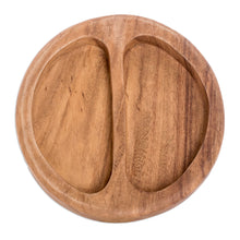 Load image into Gallery viewer, Conacaste Wood Appetizer Platter with Two Compartments - Double Delight | NOVICA