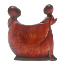 Load image into Gallery viewer, Hand-Carved Suar Wood Sculpture with a Polished Finish - Daughter's Happiness | NOVICA