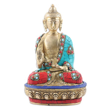 Load image into Gallery viewer, Handcrafted Beaded Brass Sculpture of Buddha (Medium) - Spiritual Wealth | NOVICA