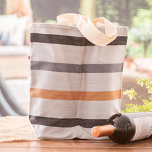 Load image into Gallery viewer, Striped Cotton Wine Bottle Bag Handwoven in Guatemala - Here's To Earth | NOVICA