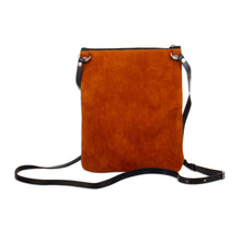 Load image into Gallery viewer, Handcrafted Leather-Accented Suede Sling with Llama Motifs - Andean Procession | NOVICA