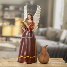 Load image into Gallery viewer, Folk Art Ceramic Angel Sculpture Hand-Painted in Guatemala - San Rafael Petzal | NOVICA