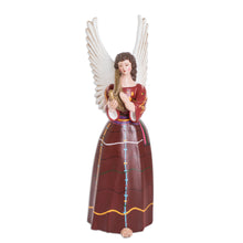 Load image into Gallery viewer, Folk Art Ceramic Angel Sculpture Hand-Painted in Guatemala - San Rafael Petzal | NOVICA