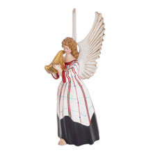 Load image into Gallery viewer, Lovely Hand-Painted Angel-Themed Ceramic Sculpture - Solola in White | NOVICA