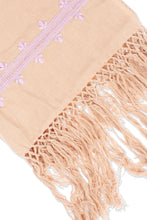 Load image into Gallery viewer, Pink Embroidered Cotton Shawl in a Solid Caramel Hue - Empress's Pink Spirit | NOVICA