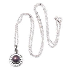 Load image into Gallery viewer, Sterling Silver Pendant Necklace with Brown Cultured Pearl - Fabulous Flair | NOVICA