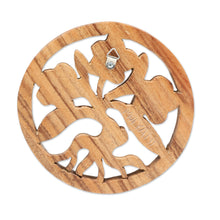 Load image into Gallery viewer, Hand-Carved Frangipani-Themed Suar Wood Relief Panel - Little Frangipani | NOVICA