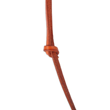 Load image into Gallery viewer, Leather Choker Necklace with Wooden Armenian Pendant - Armenian Daisy | NOVICA