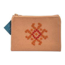 Load image into Gallery viewer, Handcrafted Flower-Themed Embroidered Cotton Cosmetic Bag - Marash Flower | NOVICA