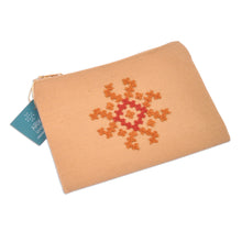 Load image into Gallery viewer, Handcrafted Flower-Themed Embroidered Cotton Cosmetic Bag - Marash Flower | NOVICA