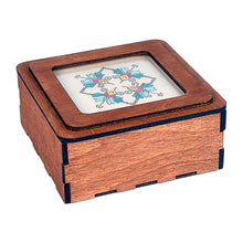 Load image into Gallery viewer, Handmade Wood Jewelry Box Topped by Cotton Embroidered Motif - Charming Lotus | NOVICA