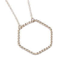 Load image into Gallery viewer, Sterling Silver Hexagon-Shaped Pendant Necklace from Armenia - Yerevan's Hexagon | NOVICA