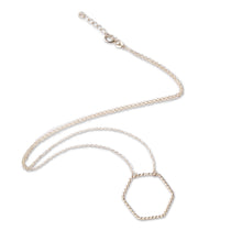 Load image into Gallery viewer, Sterling Silver Hexagon-Shaped Pendant Necklace from Armenia - Yerevan's Hexagon | NOVICA