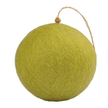 Load image into Gallery viewer, Floral Green Wool Felt Ornament with Embroidered Motifs - Armenia Gardens | NOVICA