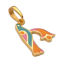 Load image into Gallery viewer, Traditional Bird-Themed Gold-Plated Pendant with I Letter - I Birds of Armenia | NOVICA