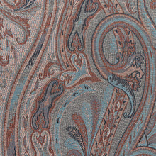 Load image into Gallery viewer, Paisley and Leafy Turquoise and Beige Silk Scarf from India - Serene Paisley Facets | NOVICA