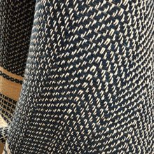 Load image into Gallery viewer, Hand-Woven Striped Wool Throw in Blue and Ivory from Armenia - Cozy Indigo | NOVICA