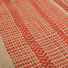 Load image into Gallery viewer, Hand-Woven Striped Wool Throw in Salmon & Ivory from Armenia - Cozy Salmon | NOVICA