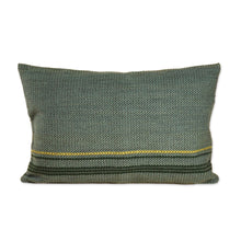 Load image into Gallery viewer, Striped Wool Cushion Cover in Green Hand-Woven in Armenia - Relaxed and Cozy | NOVICA
