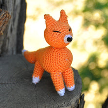 Load image into Gallery viewer, Set of Two Fox and Owl Acrylic Ornaments Crocheted by Hand - Holidays from the Forest | NOVICA