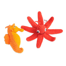 Load image into Gallery viewer, Set of Two Sea-Themed Acrylic Ornaments Crocheted by Hand - Holidays from the Sea | NOVICA