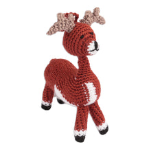 Load image into Gallery viewer, Set of 2 Deer and Moose Acrylic Ornaments Crocheted by Hand - Holidays from the Conifers | NOVICA