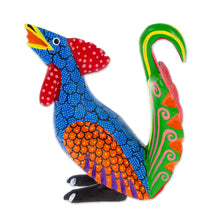 Load image into Gallery viewer, Wood Rooster Alebrije Figurine Carved and Painted by Hand - Imposing Rooster | NOVICA