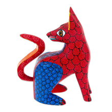 Load image into Gallery viewer, Hand-Carved and Hand-Painted Wood Fox Alebrije Figurine - Colorful Fox | NOVICA