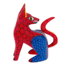 Load image into Gallery viewer, Hand-Carved and Hand-Painted Wood Fox Alebrije Figurine - Colorful Fox | NOVICA
