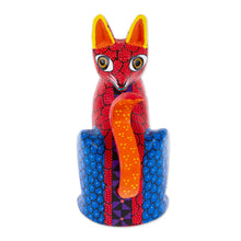 Load image into Gallery viewer, Hand-Carved and Hand-Painted Wood Fox Alebrije Figurine - Colorful Fox | NOVICA