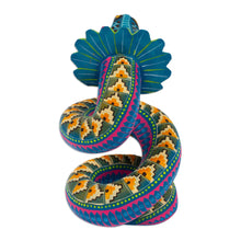Load image into Gallery viewer, Hand-Painted Wood Alebrije Quetzalcoatl Serpent Figurine - Majestic Quetzalcoatl | NOVICA