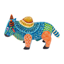 Load image into Gallery viewer, Colorful Hand-Painted Mexican Wood Alebrije Bull Figurine - Invincible Bull | NOVICA