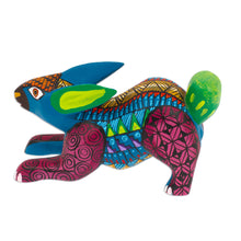 Load image into Gallery viewer, Wood Alebrije Rabbit Figurine Hand-Painted in Mexico - Vivacious Rabbit | NOVICA