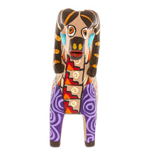 Load image into Gallery viewer, Copal Wood Alebrije Sheep Figurine Hand-Painted in Purple - Majestic Sheep | NOVICA